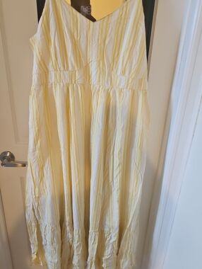 torrid Yellow and White Striped Sleeveless Maxi Dress